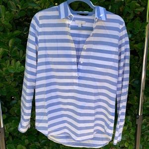 Nautical blue and white striped shirt